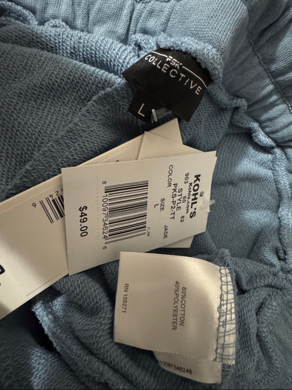 Women's Blue Jogger Pants - Picture 6 of 7
